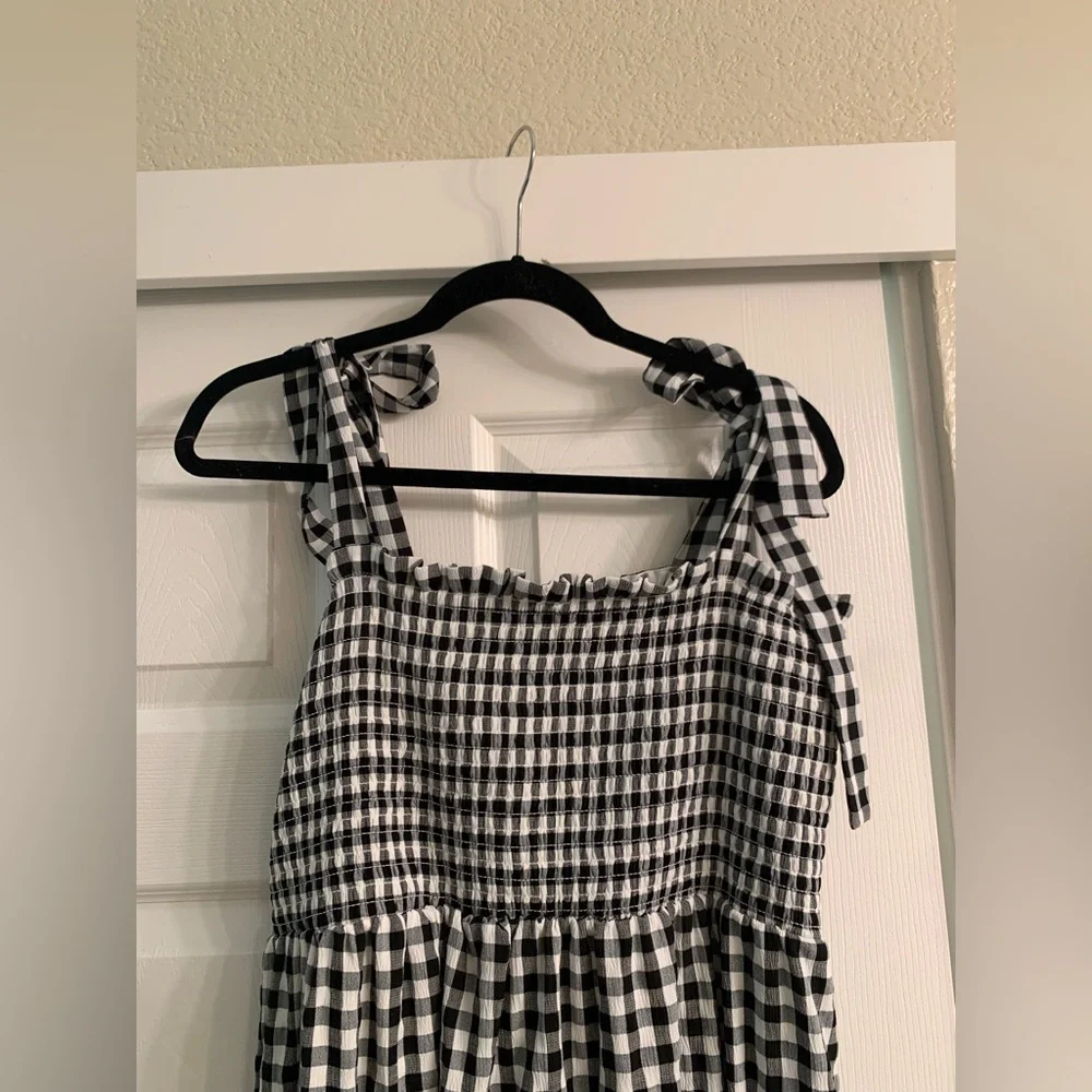 Black and White Gingham Midi Dress - Maternity - Picture 2 of 3